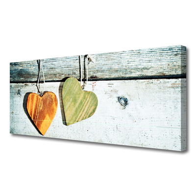 Quadro su tela Cuore in legno Art