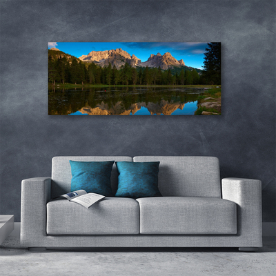 Quadro su tela Paesaggio del lago forestale