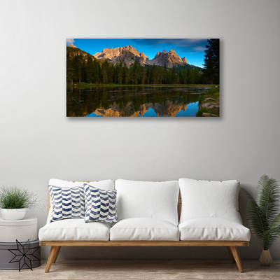 Quadro su tela Paesaggio del lago forestale