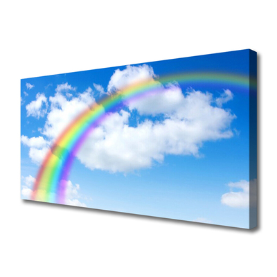 Quadro stampa su tela Arcobaleno Cielo Nuvole Natura