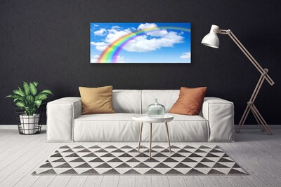 Quadro stampa su tela Arcobaleno Cielo Nuvole Natura