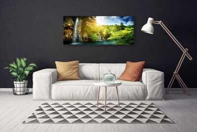 Quadro su tela Paesaggio degli alberi della cascata