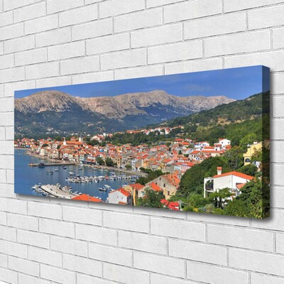 Quadro su tela Paesaggio del mare della montagna della città