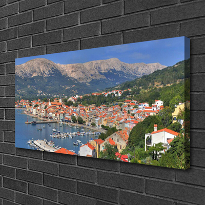 Quadro su tela Paesaggio del mare della montagna della città