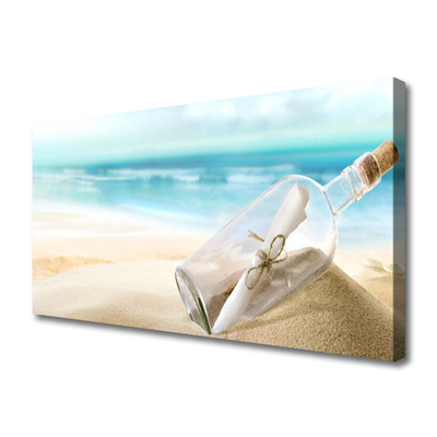Quadro su tela Lettera d'arte della bottiglia da spiaggia
