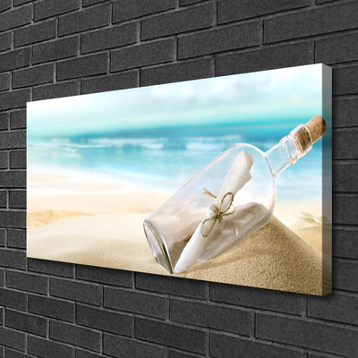 Quadro su tela Lettera d'arte della bottiglia da spiaggia