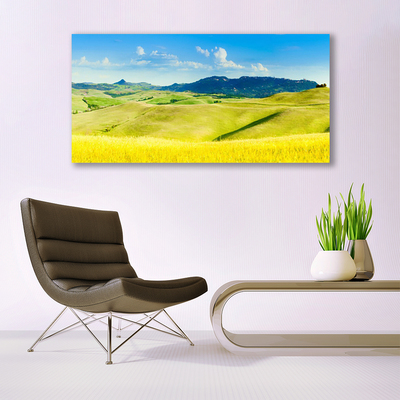 Quadro su tela Paesaggio delle montagne del villaggio