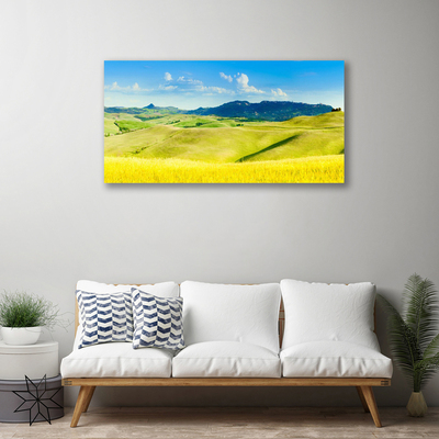 Quadro su tela Paesaggio delle montagne del villaggio