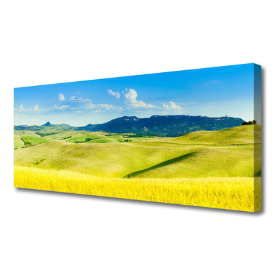 Quadro su tela Paesaggio delle montagne del villaggio