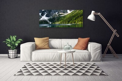 Quadro su tela Paesaggio di montagna del lago forestale