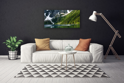 Quadro su tela Paesaggio di montagna del lago forestale