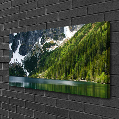 Quadro su tela Paesaggio di montagna del lago forestale