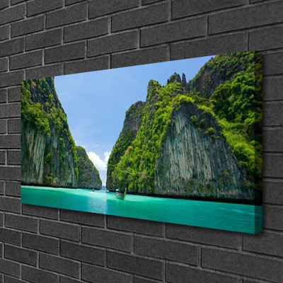 Quadro su tela Montagne, acqua, paesaggio della baia