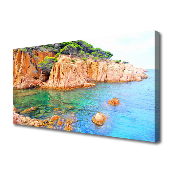 Quadro su tela Paesaggio marino di rocce