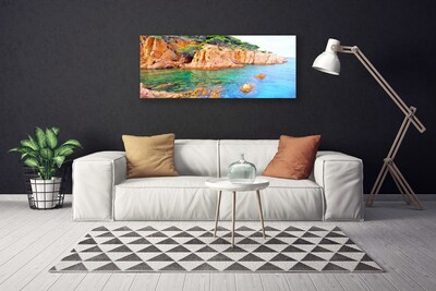 Quadro su tela Paesaggio marino di rocce