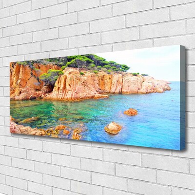 Quadro su tela Paesaggio marino di rocce