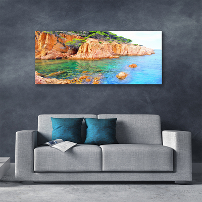 Quadro su tela Paesaggio marino di rocce