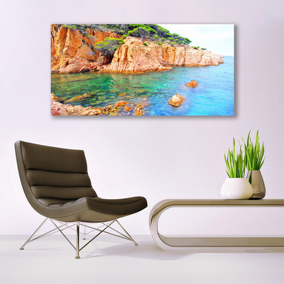 Quadro su tela Paesaggio marino di rocce