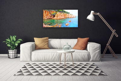 Quadro su tela Paesaggio marino di rocce