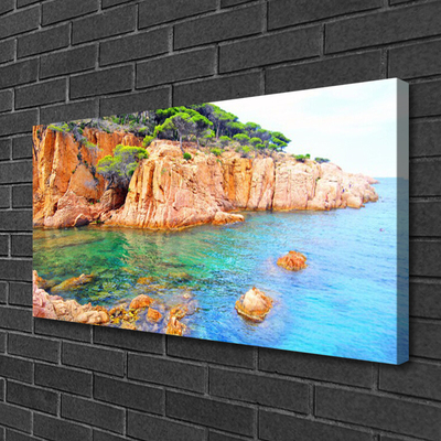 Quadro su tela Paesaggio marino di rocce