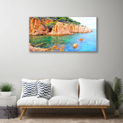 Quadro su tela Paesaggio marino di rocce