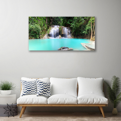 Foto quadro su tela Cascata Lago Natura