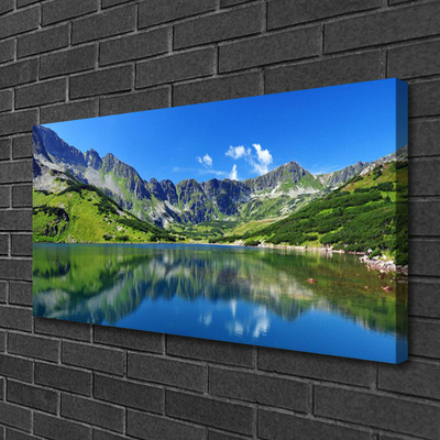 Quadro stampa su tela Paesaggio del lago di montagna