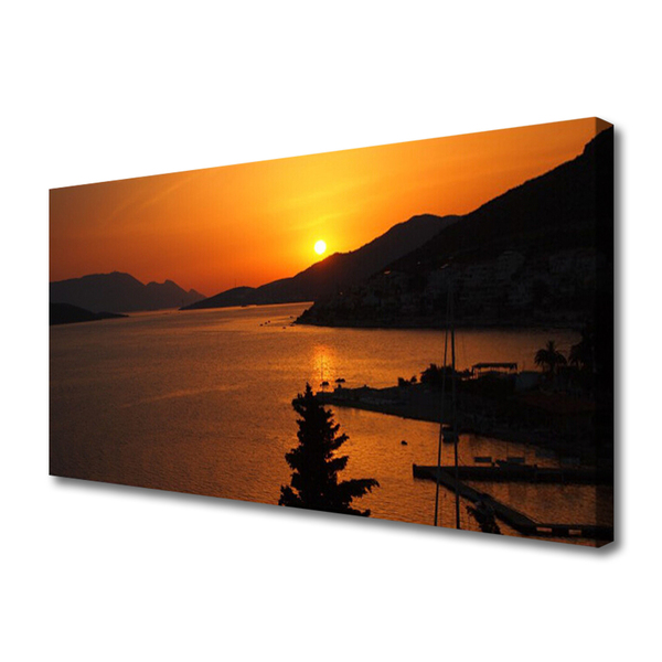 Quadro su tela Paesaggio di montagna del mare