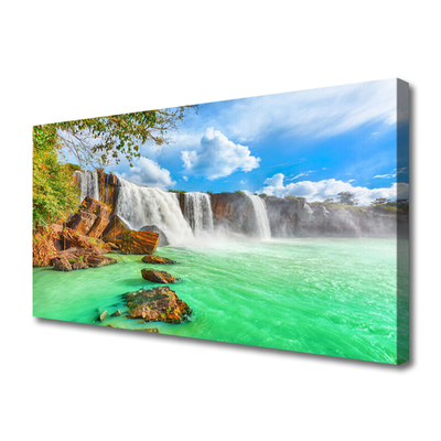 Quadro su tela Paesaggio del lago della cascata