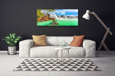 Quadro su tela Paesaggio del lago della cascata