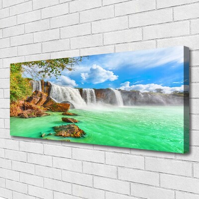 Quadro su tela Paesaggio del lago della cascata