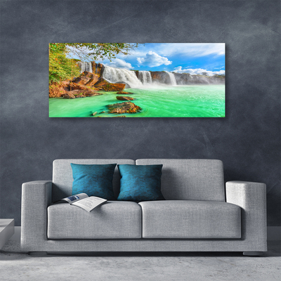 Quadro su tela Paesaggio del lago della cascata