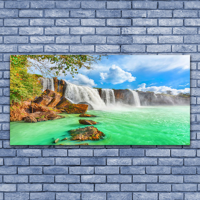 Quadro su tela Paesaggio del lago della cascata