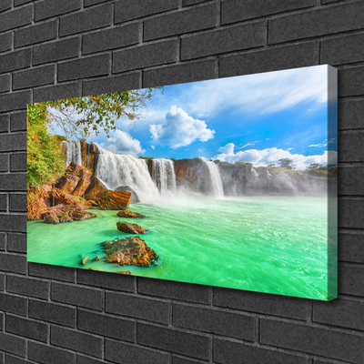 Quadro su tela Paesaggio del lago della cascata