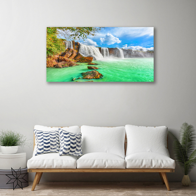 Quadro su tela Paesaggio del lago della cascata