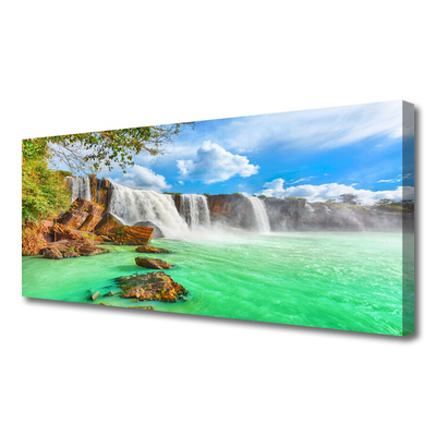 Quadro su tela Paesaggio del lago della cascata