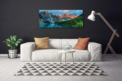 Quadro su tela Paesaggio del lago della foresta di montagna