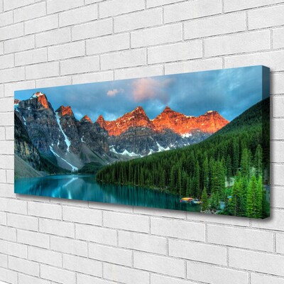 Quadro su tela Paesaggio del lago della foresta di montagna