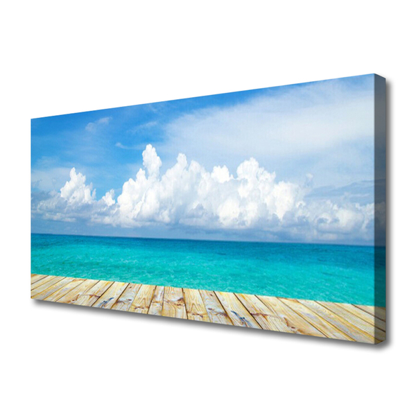 Quadro su tela Mare, nuvole, paesaggio del molo