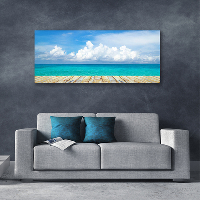 Quadro su tela Mare, nuvole, paesaggio del molo