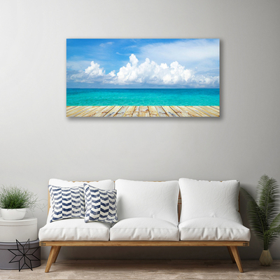 Quadro su tela Mare, nuvole, paesaggio del molo