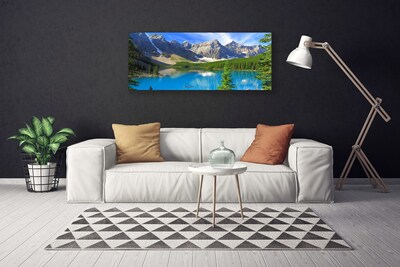 Stampa quadro su tela Paesaggio della foresta di montagna del lago