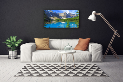 Stampa quadro su tela Paesaggio della foresta di montagna del lago