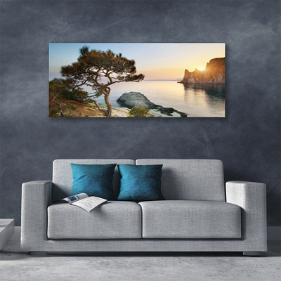 Quadro su tela Paesaggio dell'albero del lago