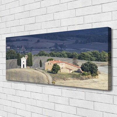 Quadro su tela Paesaggio degli alberi del prato