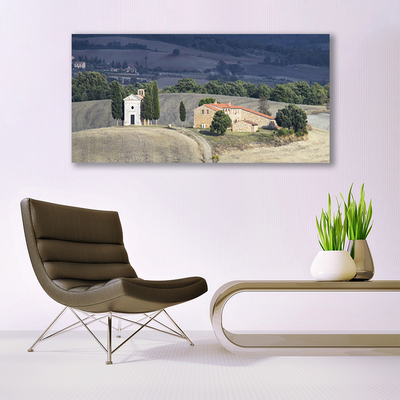 Quadro su tela Paesaggio degli alberi del prato