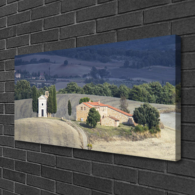 Quadro su tela Paesaggio degli alberi del prato