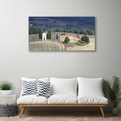 Quadro su tela Paesaggio degli alberi del prato