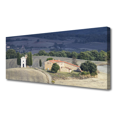 Quadro su tela Paesaggio degli alberi del prato