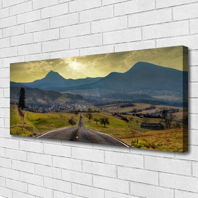 Quadro su tela Strada al paesaggio di montagna